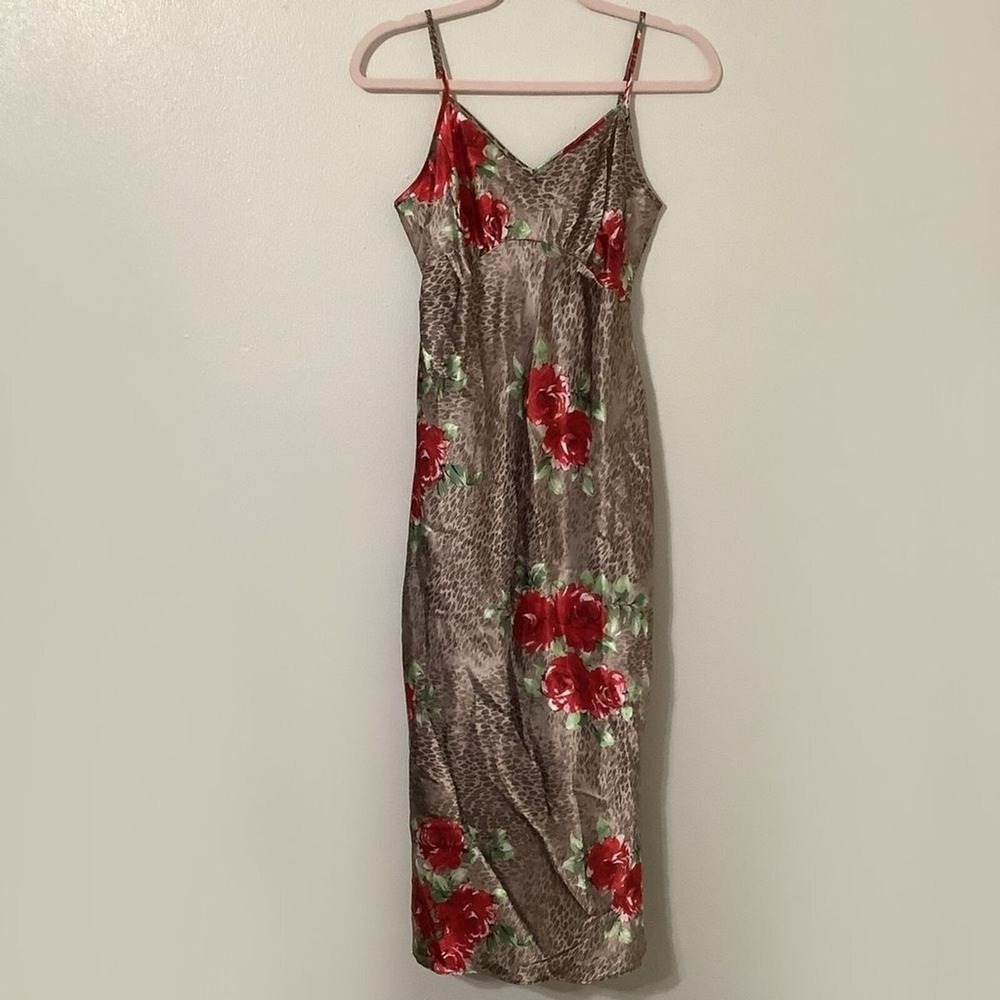 Cheetah Maxi‎ Dress Small Y2K 2000s Feminine Bratzcore Romantic Glam Summer